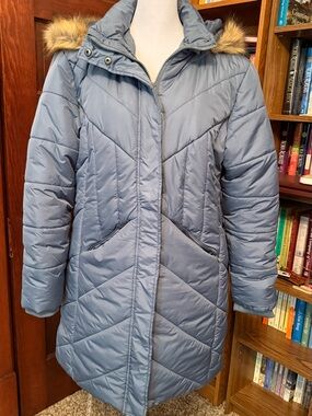Totes Women's Mid-Length Quilted Puffer Coat- Large